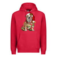 Cardinal Christmas english bulldog Premium Hoodie - BarkalooDesign