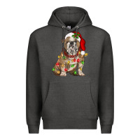 Charcoal Heather Christmas english bulldog Premium Hoodie - BarkalooDesign