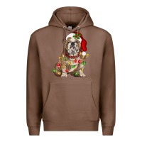 Chestnut Christmas english bulldog Premium Hoodie - BarkalooDesign
