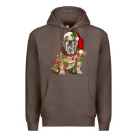 Coffee Christmas english bulldog Premium Hoodie - BarkalooDesign
