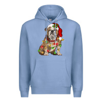 Colony Blue Christmas english bulldog Premium Hoodie - BarkalooDesign