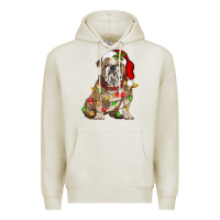 Oatmeal Heather Christmas english bulldog Premium Hoodie - BarkalooDesign