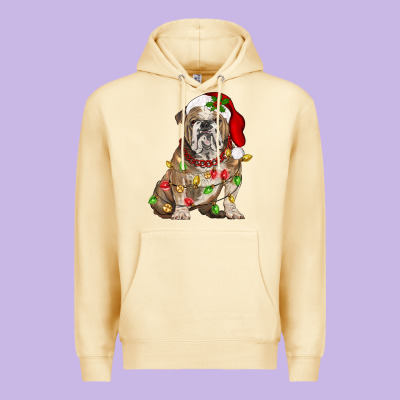 Christmas English Bulldog Premium Hoodie Designed By Barkaloodesign