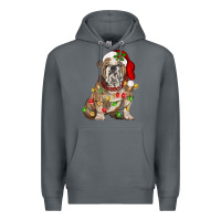 Rock Christmas english bulldog Premium Hoodie - BarkalooDesign