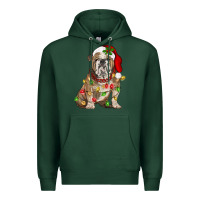 Sports Green Christmas english bulldog Premium Hoodie - BarkalooDesign