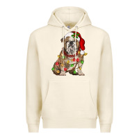 Tofu Christmas english bulldog Premium Hoodie - BarkalooDesign