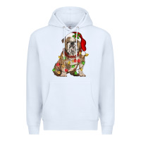 White Christmas english bulldog Premium Hoodie - BarkalooDesign