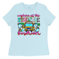 Baby Blue captain of the struggle bus bus Ladies Tee - CowhideDigitalArt