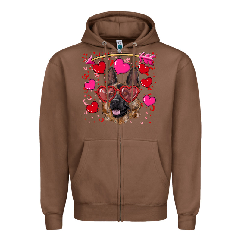 Valentine's German Shepherd Zipper Hoodie by RanaPortraitStore | Teevron