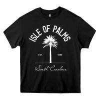 Black isle of palms sc palm tree isle of palms beach gift pullover hoodie Heavy Core Tee - linhVisuals