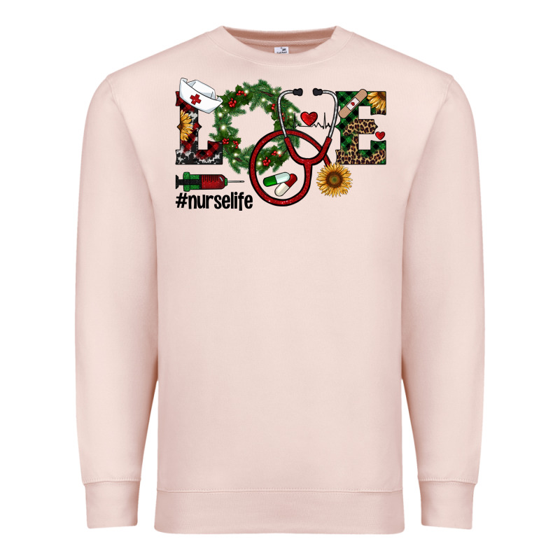 Christmas Love Nurselife Premium Sweatshirt by RanaPortraitStore | Teevron