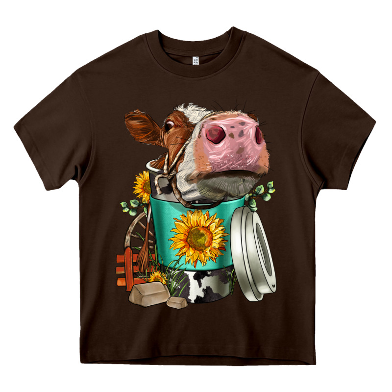 Simmental Cow Coffee Cup Heavy Core Tee by FaDigitalArtStudio | Teevron