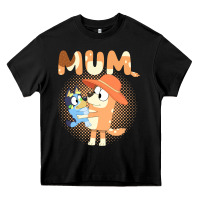 Black Bluey Mum Heavy Core Tee - linhVisuals