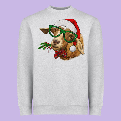 Christmas Goat Heavyweight Sweatshirt Designed By Ranaportraitstore