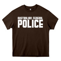 Chocolate Brown australian federal police Heavy Core Tee - linhVisuals