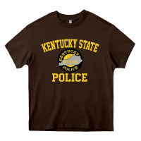 Chocolate Brown kentucky state police Heavy Core Tee - linhVisuals