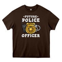 Chocolate Brown kids future police officer policeman Heavy Core Tee - linhVisuals