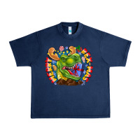 Navy Merry Rexmas Urban Heavy Tee - CowhideDigitalArt