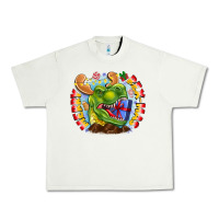 Pistachio Merry Rexmas Urban Heavy Tee - CowhideDigitalArt