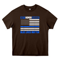 Chocolate Brown blue lives matter for police officer Heavy Core Tee - linhVisuals