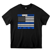Black blue lives matter for police officer Heavy Core Tee - linhVisuals