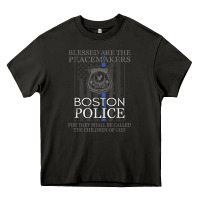 Asphalt boston police shirt saint michael police officer prayer Heavy Core Tee - linhVisuals