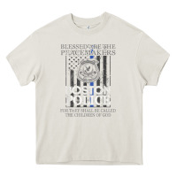 Cream boston police shirt saint michael police officer prayer Heavy Core Tee - linhVisuals