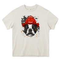 Boston Terrier Firefighter Boston Terrier Dog Lover Premium Heavy Core Tee | Teevron