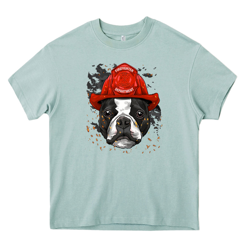 Boston Terrier Firefighter Boston Terrier Dog Lover Premium Heavy Core Tee by linhVisuals | Teevron