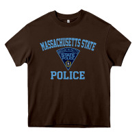 Chocolate Brown massachusetts state police Heavy Core Tee - linhVisuals