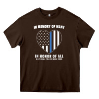 Chocolate Brown national police week shirt in memory and honor us flag Heavy Core Tee - linhVisuals