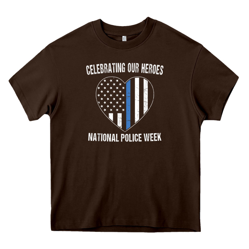 National Police Week Shirt Vintage Blue Line American Flag Heavy Core Tee by linhVisuals | Teevron