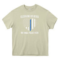 Mossy national police week shirt vintage blue line american flag Heavy Core Tee - linhVisuals