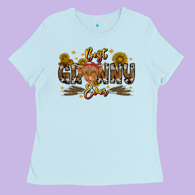 Best Granny Ever Western Theme Ladies Tee Designed By Cowhidedigitalart