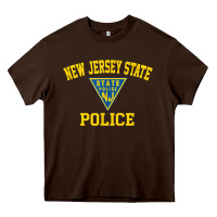 Chocolate Brown new jersey state police Heavy Core Tee - linhVisuals
