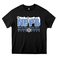 Black north pole police department Heavy Core Tee - linhVisuals