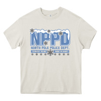 Cream north pole police department Heavy Core Tee - linhVisuals