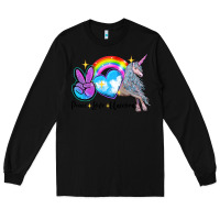 Black peace love unicorn Long Sleeve Tee - LillyAllenDesigns