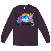Plum peace love unicorn Long Sleeve Tee - LillyAllenDesigns