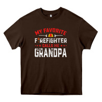 Chocolate Brown mens father's day my favorite firefighter calls me grandpa premium Heavy Core Tee - linhVisuals