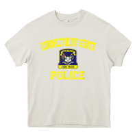 Cream connecticut state police Heavy Core Tee - linhVisuals