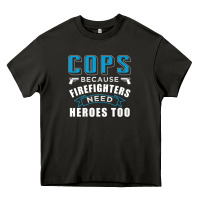 Asphalt cops because firefighters need heroes too premium Heavy Core Tee - linhVisuals