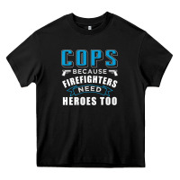 Black cops because firefighters need heroes too premium Heavy Core Tee - linhVisuals