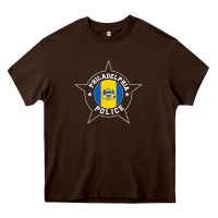Chocolate Brown philadelphia police t shirt   ppd Heavy Core Tee - linhVisuals
