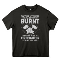 Asphalt playing with fire will get you burnt fireman firefighter fun Heavy Core Tee - linhVisuals