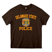 Chocolate Brown delaware state police Heavy Core Tee - linhVisuals