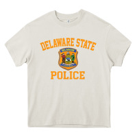 Cream delaware state police Heavy Core Tee - linhVisuals