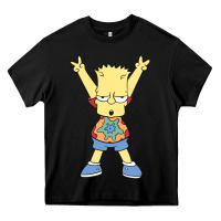 Black groovy bart Heavy Core Tee - linhVisuals