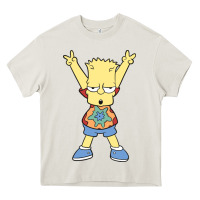 Cream groovy bart Heavy Core Tee - linhVisuals
