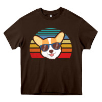 Chocolate Brown cool corgi vintage 80s dog lover Heavy Core Tee - linhVisuals